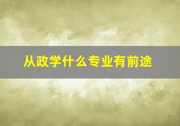 从政学什么专业有前途