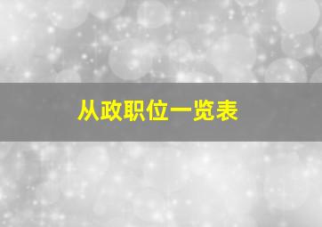 从政职位一览表