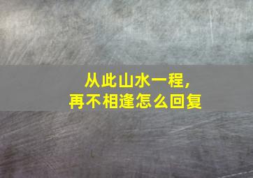 从此山水一程,再不相逢怎么回复