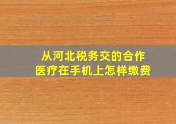 从河北税务交的合作医疗在手机上怎样缴费