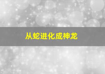 从蛇进化成神龙