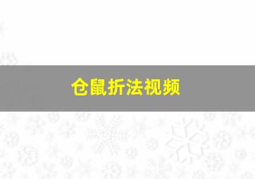 仓鼠折法视频