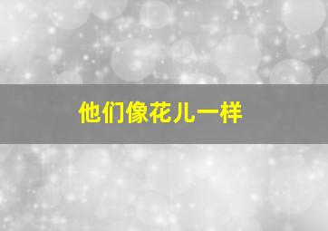 他们像花儿一样