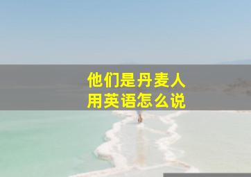 他们是丹麦人用英语怎么说