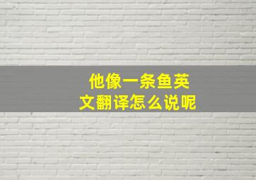 他像一条鱼英文翻译怎么说呢