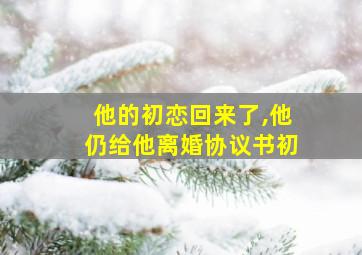 他的初恋回来了,他仍给他离婚协议书初