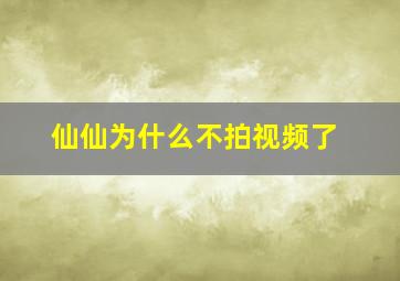 仙仙为什么不拍视频了