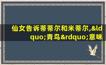 仙女告诉蒂蒂尔和米蒂尔,“青鸟”意味着