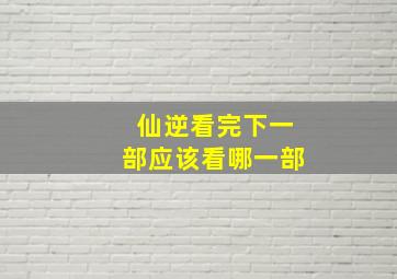 仙逆看完下一部应该看哪一部