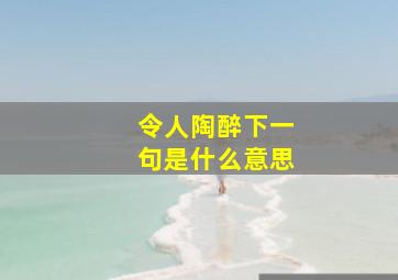 令人陶醉下一句是什么意思