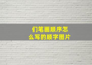 们笔画顺序怎么写的顺字图片