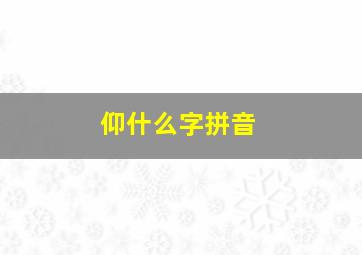 仰什么字拼音