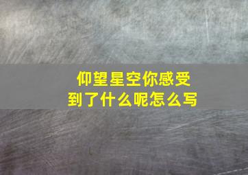 仰望星空你感受到了什么呢怎么写