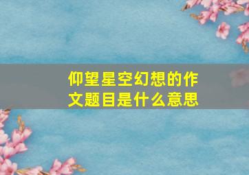 仰望星空幻想的作文题目是什么意思