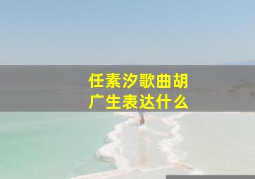 任素汐歌曲胡广生表达什么