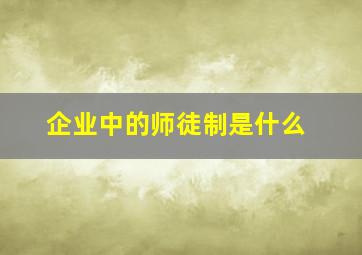 企业中的师徒制是什么