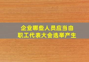 企业哪些人员应当由职工代表大会选举产生