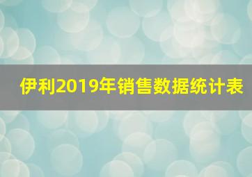 伊利2019年销售数据统计表