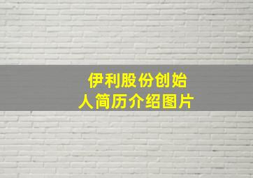 伊利股份创始人简历介绍图片