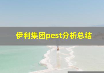 伊利集团pest分析总结