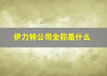 伊力特公司全称是什么