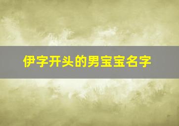 伊字开头的男宝宝名字