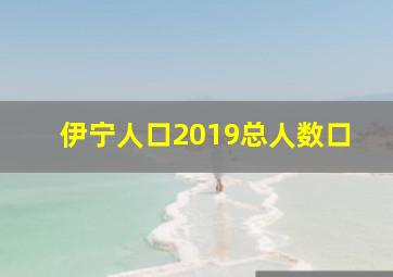 伊宁人口2019总人数口