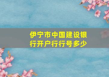 伊宁市中国建设银行开户行行号多少