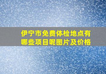 伊宁市免费体检地点有哪些项目呢图片及价格