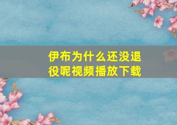 伊布为什么还没退役呢视频播放下载