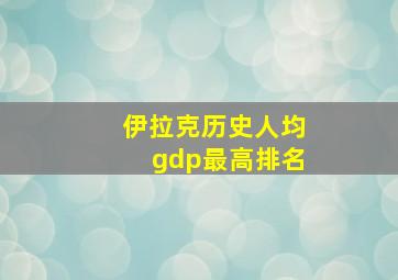 伊拉克历史人均gdp最高排名