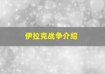 伊拉克战争介绍