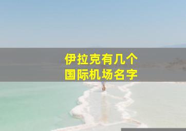 伊拉克有几个国际机场名字