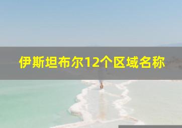 伊斯坦布尔12个区域名称