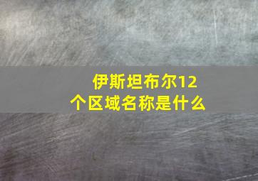 伊斯坦布尔12个区域名称是什么