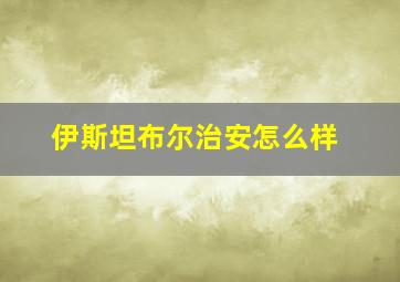 伊斯坦布尔治安怎么样