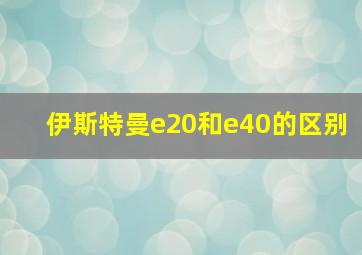 伊斯特曼e20和e40的区别