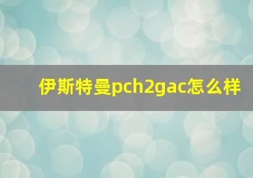 伊斯特曼pch2gac怎么样