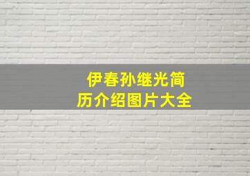 伊春孙继光简历介绍图片大全