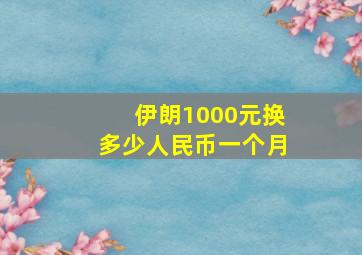 伊朗1000元换多少人民币一个月