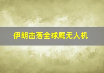 伊朗击落全球鹰无人机