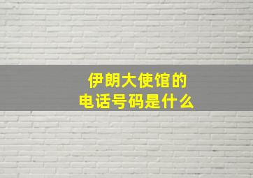 伊朗大使馆的电话号码是什么