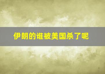 伊朗的谁被美国杀了呢