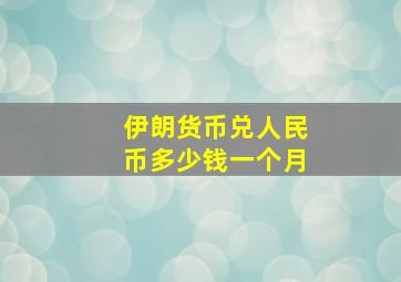 伊朗货币兑人民币多少钱一个月