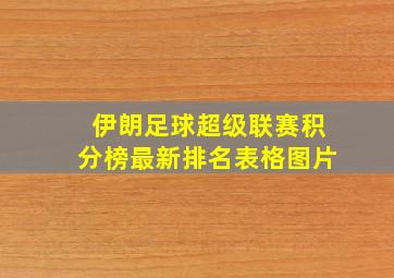 伊朗足球超级联赛积分榜最新排名表格图片