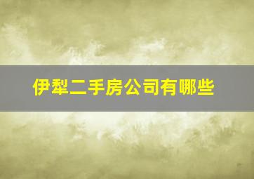 伊犁二手房公司有哪些