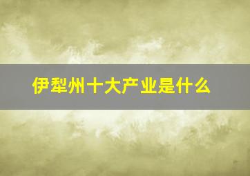 伊犁州十大产业是什么