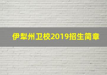 伊犁州卫校2019招生简章