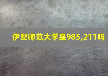 伊犁师范大学是985,211吗