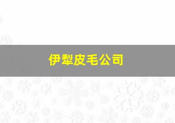 伊犁皮毛公司